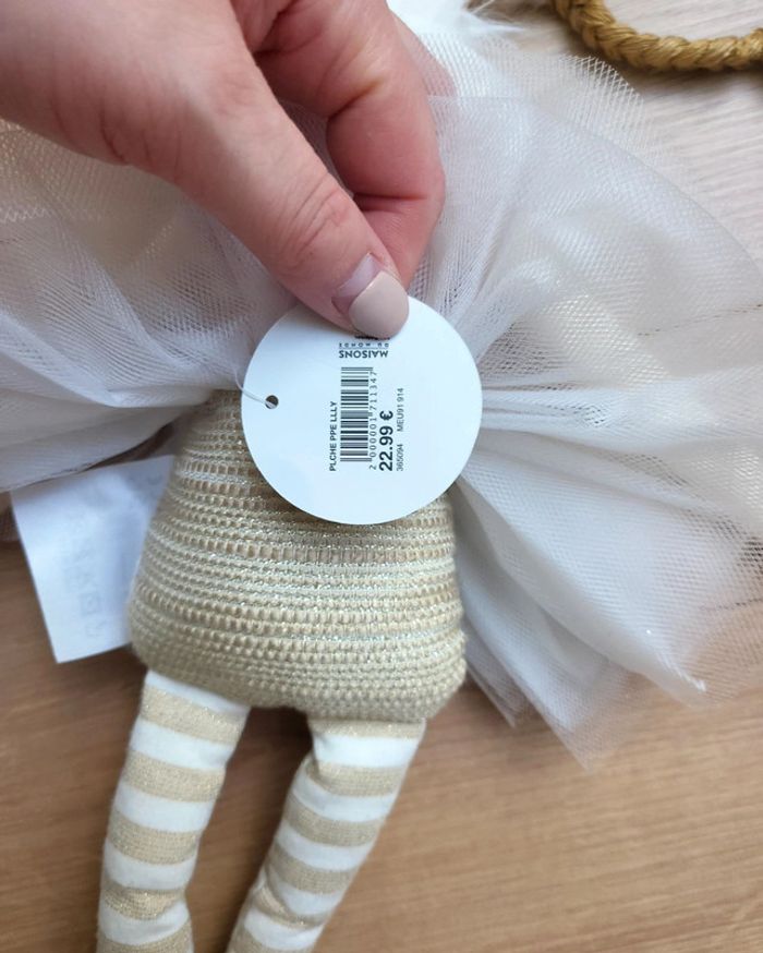 Lot peluches elegantes 2 cygnes ,1 souris et 2 poupees maison du monde - photo numéro 11