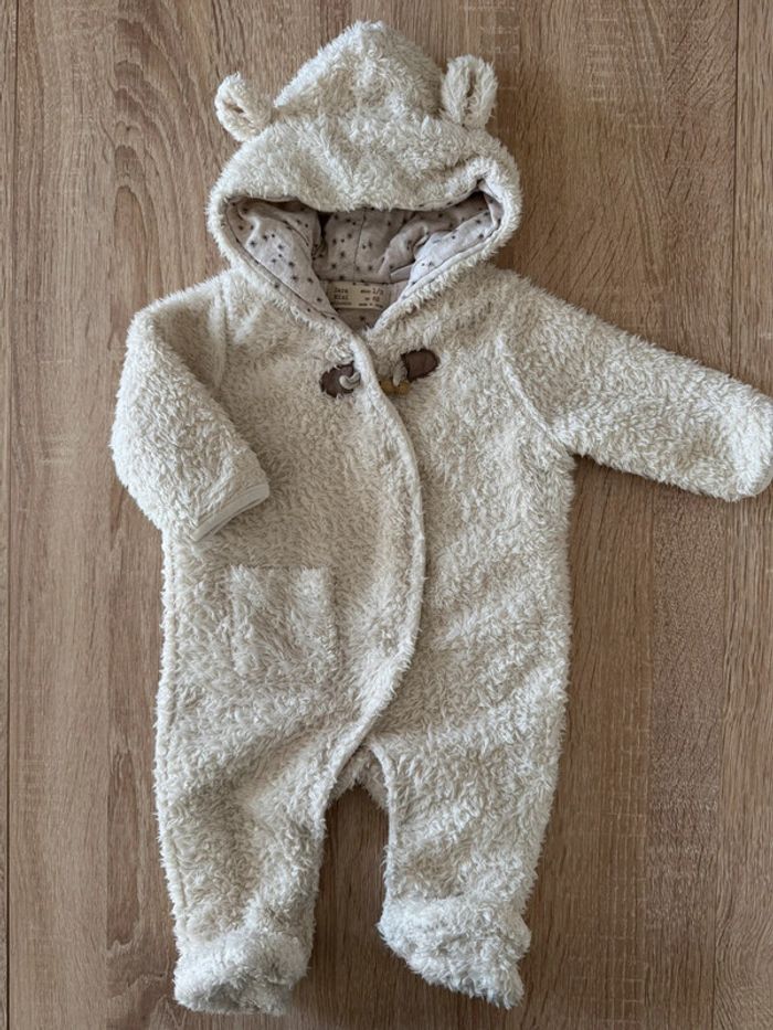 Combi pilote fourrure beige Zara 3 mois TBE - photo numéro 2