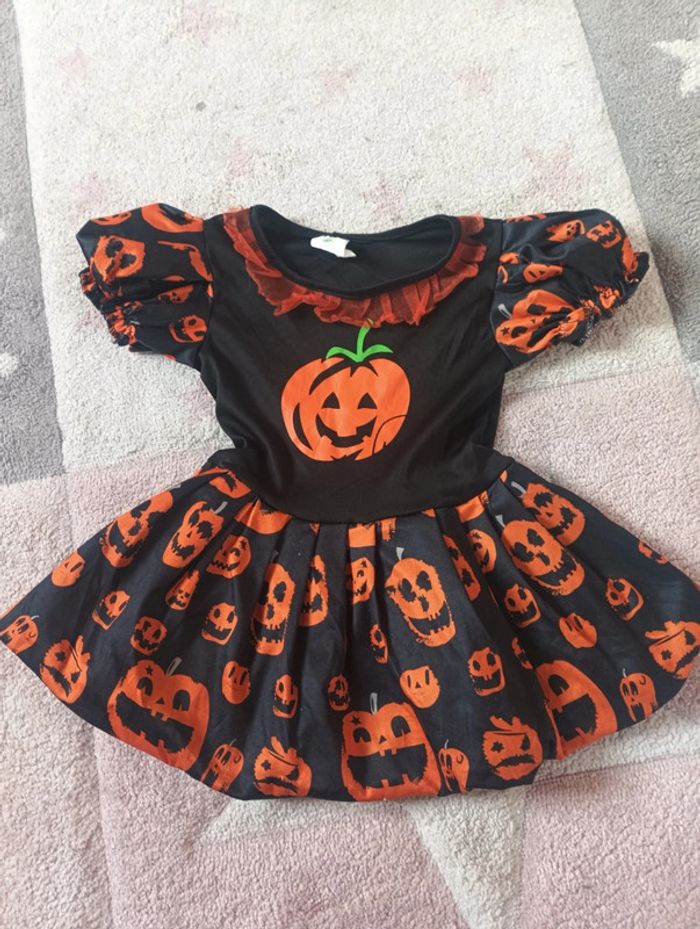 Déguisement carnaval halloween robe Fille 4/6 ans sorcière citrouille cp
