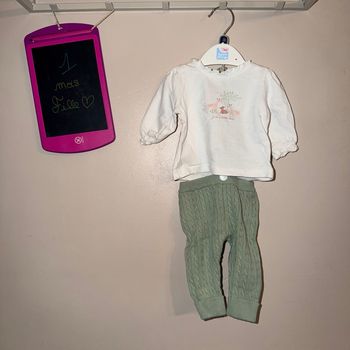 Ensemble, pantalon en maille et maillot, longue manche, fille - T1mois - Gémo
