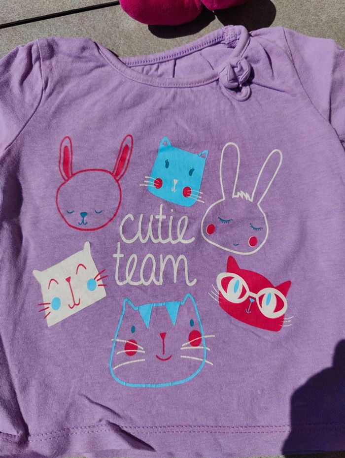 Tee shirt ml fille violet 18 mois - photo numéro 4