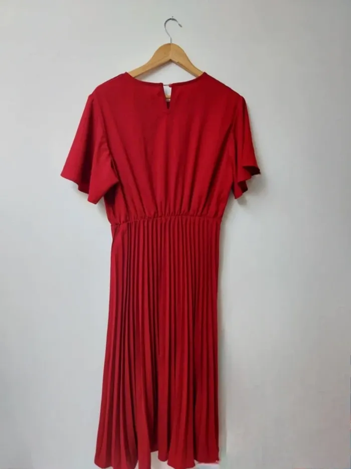 Robe longue plissée bordeaux XL - photo numéro 2