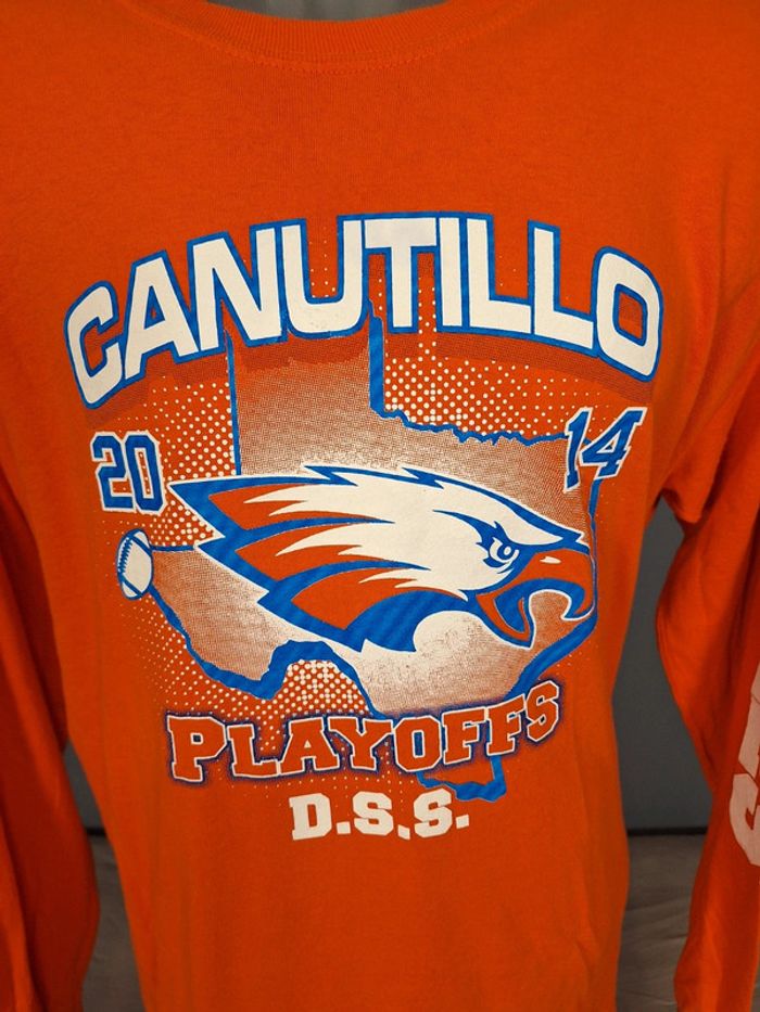 tee shirt manches longues imprime vintage gildan - canutillo eagles playoffs 2014 - taille L (502) - photo numéro 3