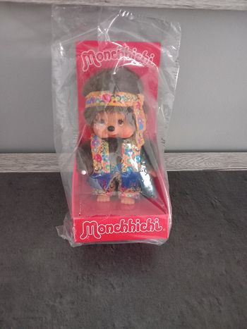 Monchhichi hippie power flower boy années 70 neuf 
