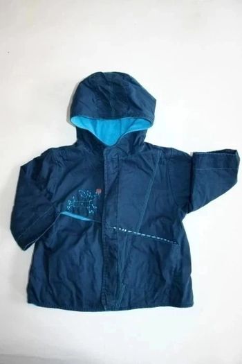 Veste à capuche bleue marine doublée éponge Marèse