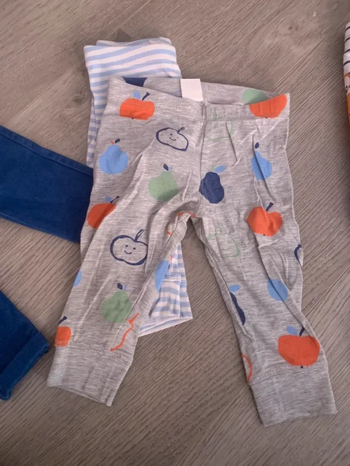 Lot de 4 legging tons bleus en 9 mois - photo numéro 4