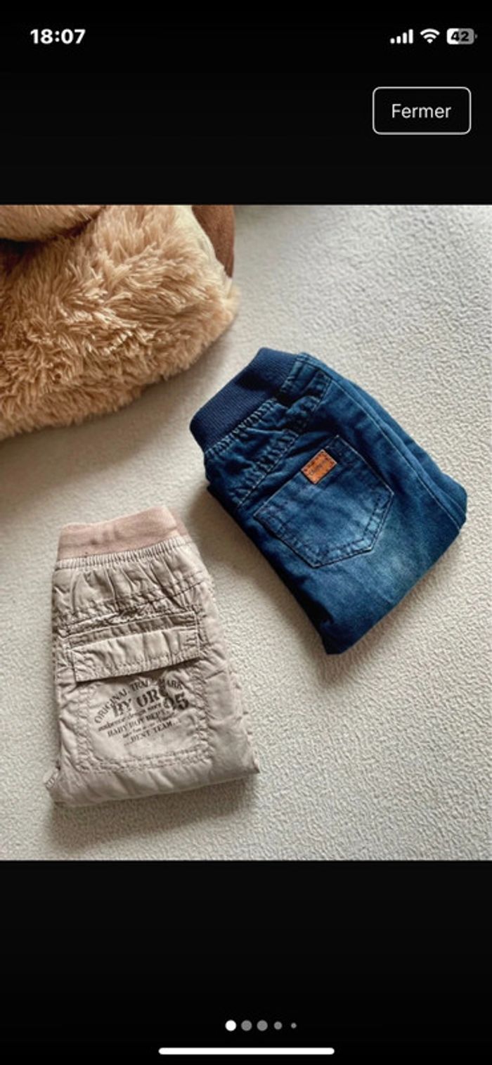 Lot 2 pantalons bébé garçon