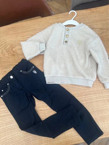 Ensemble 5 ans pantalon pull cœur doré kiabi