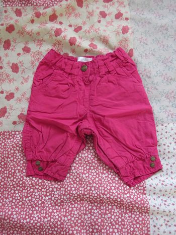 Pantalon toile rose 3 mois