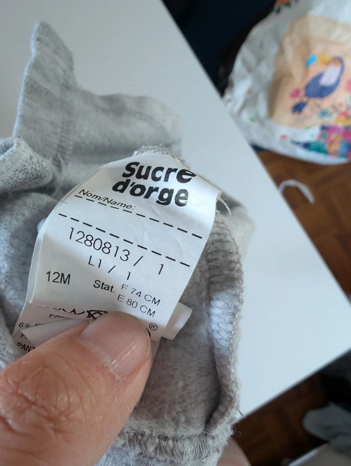 Gilet sweat coton gratté Sucre d'orge 12 mois 74 cm ourson - photo numéro 3