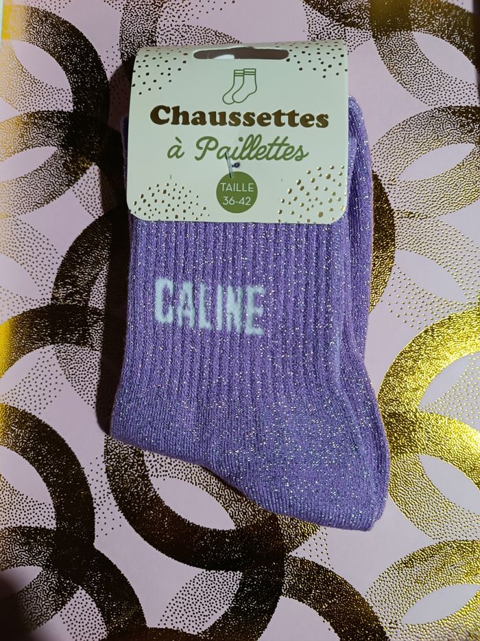 Chaussettes à paillettes message - photo numéro 6