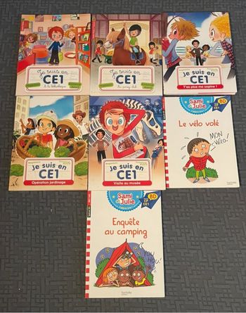 Lot 7 livres je suis en CE1 Sami et Julie