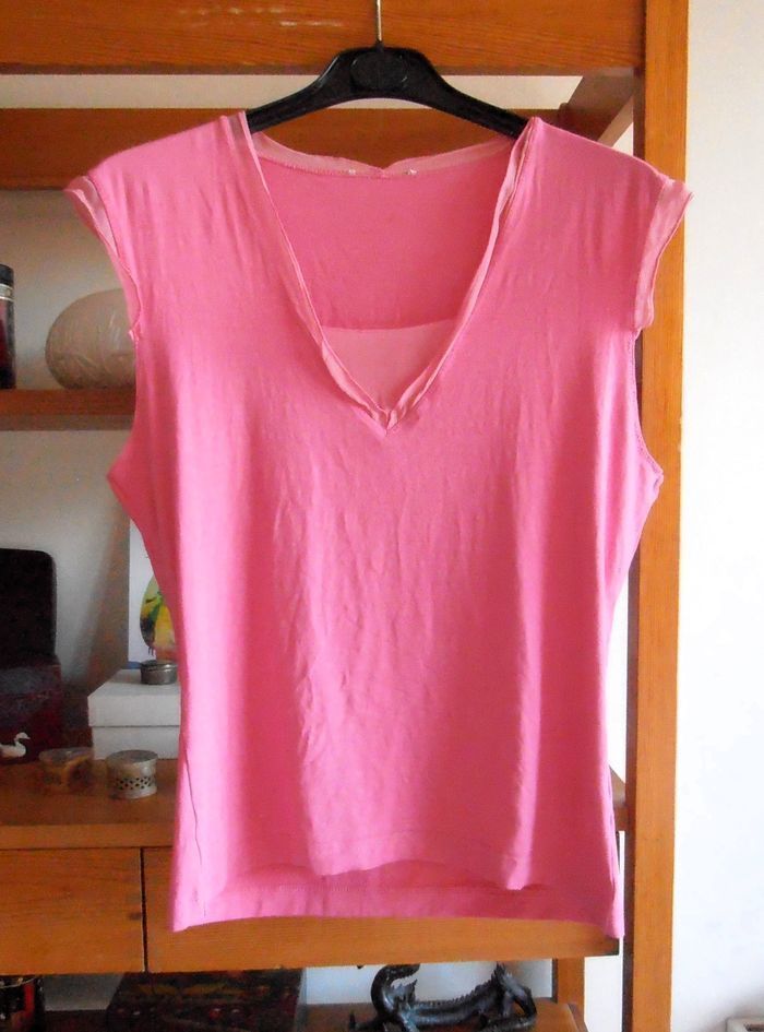 T-shirt rose femme, taille L 40, printemps, été - photo numéro 5