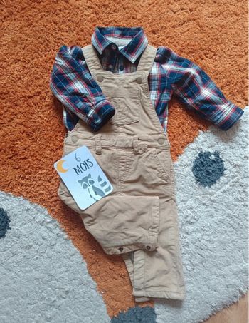 Salopette et chemise Mayoral taille 6 mois (68cm)