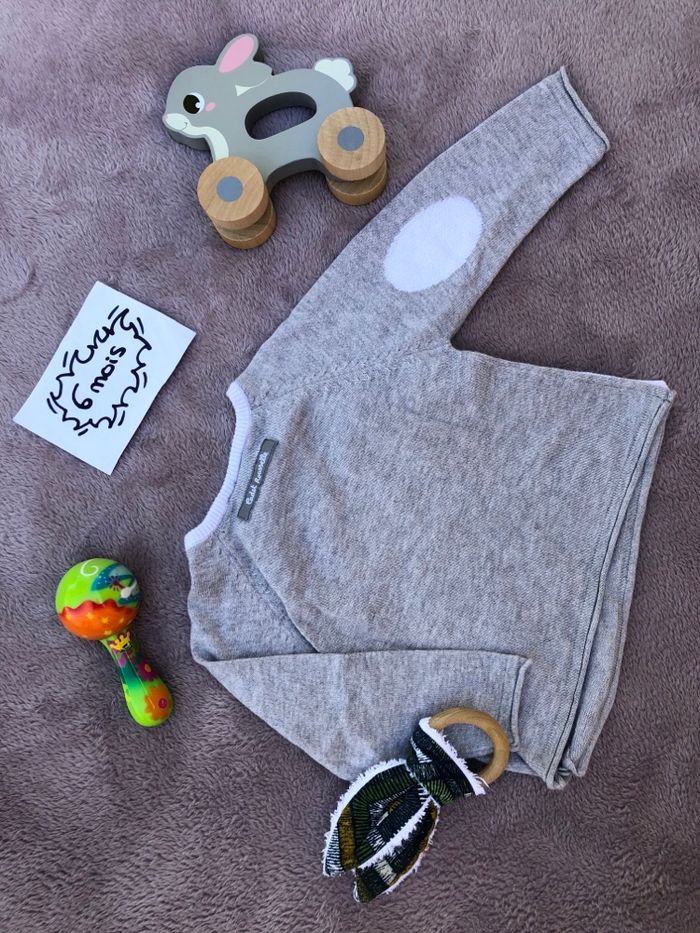 Gilet cache-cœur très bon état - 6 mois - Cadet Rousselle - photo numéro 3