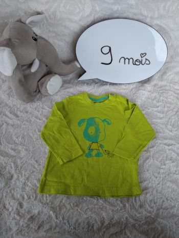 Tee shirt chemise manches longues Garçon 9 mois Chien Orchestra 100% coton