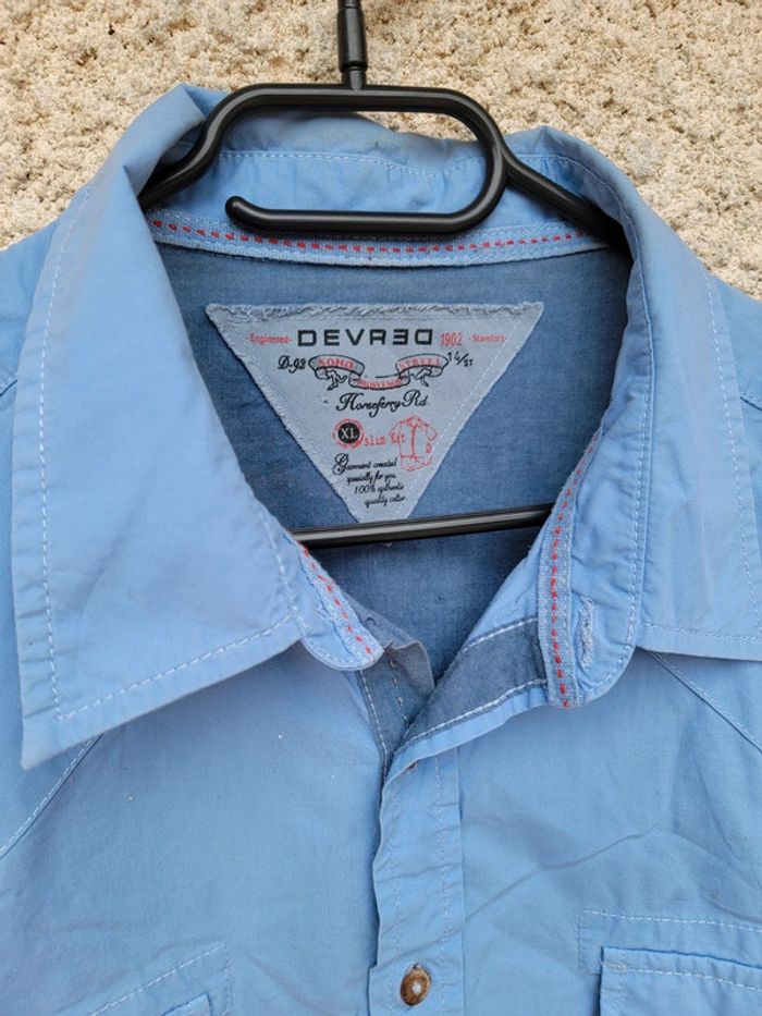 Chemise cargo bleu habillé chic vintage oversize baggy - photo numéro 2