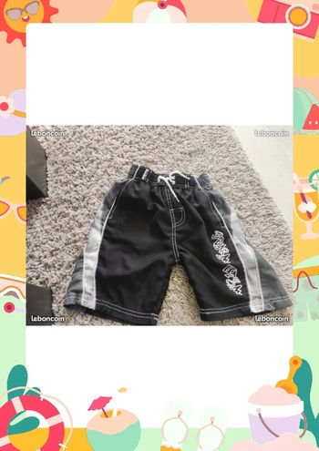 Short noir et blanc taille 7 8 ans rebel surf