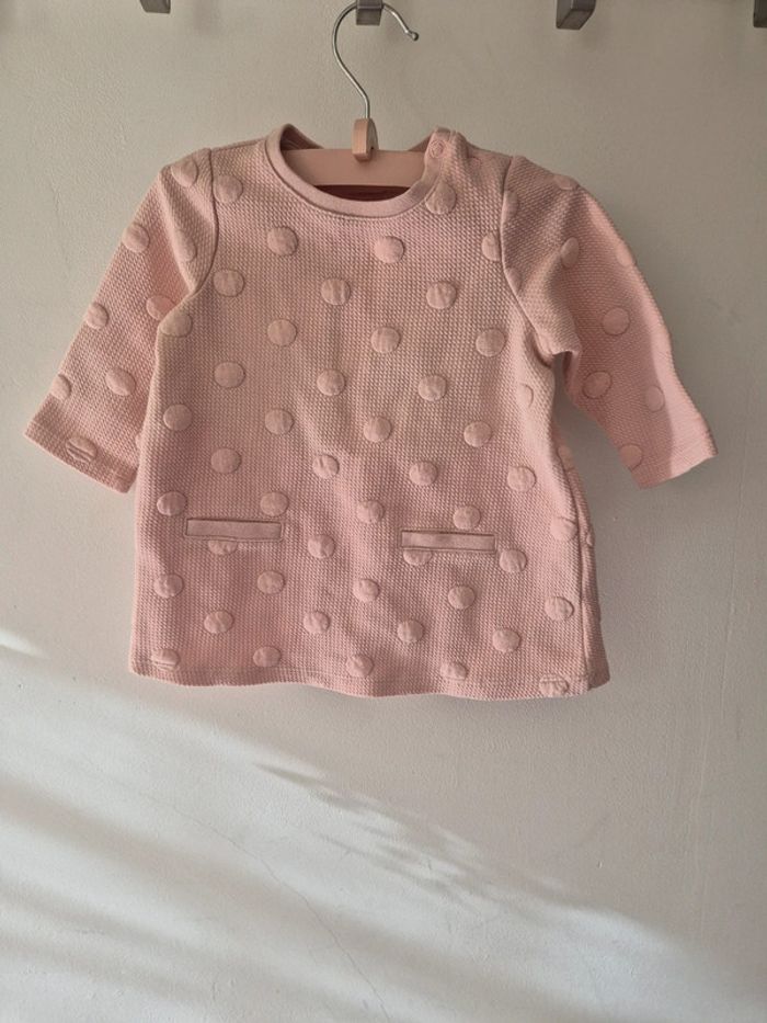 Robe en jersey Jacquard rose pâle H&M - 6 mois - photo numéro 1