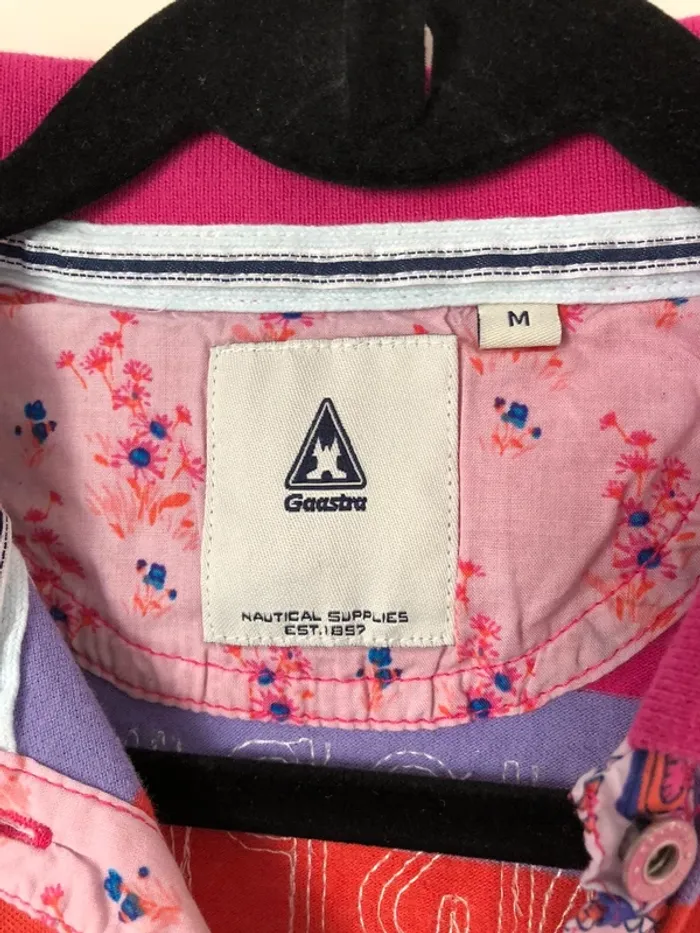 Polo tons roses, violet et oranges avec paillettes Gaastra taille S comme neuf - photo numéro 2