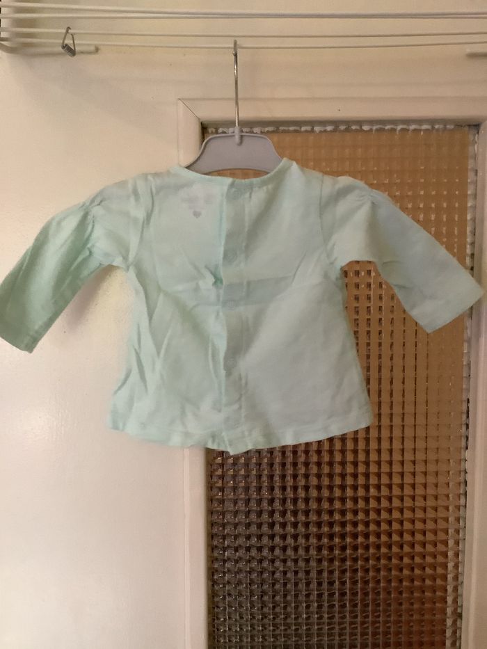 t-shirt bleu manches longues Kimbaloo taille 6 mois - photo numéro 3