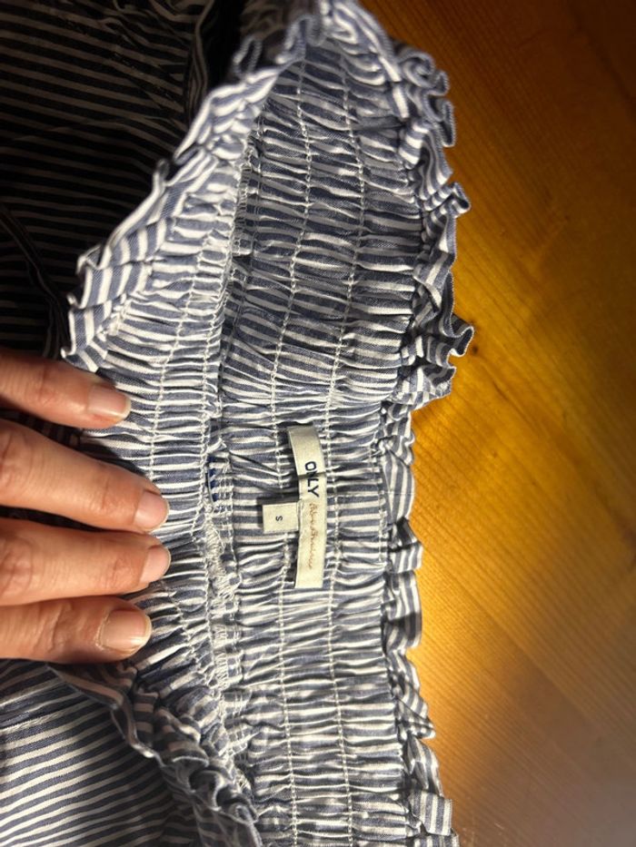 Short taille haute rayures bleu blanc S - photo numéro 3