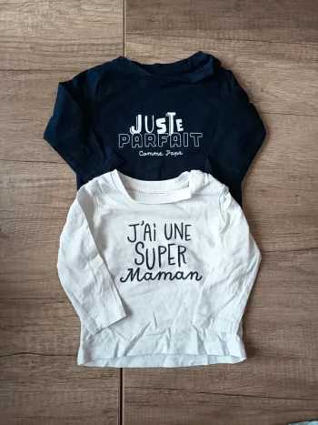 Lot t-shirt  manches longues Gemo 3 mois