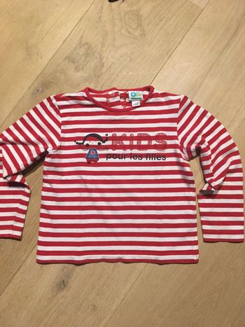Top manche longue marinière rouge 4 ans