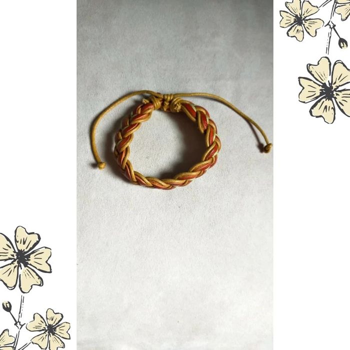 Bracelet tressé en cuir aux tons chauds – Unisexe - photo numéro 9