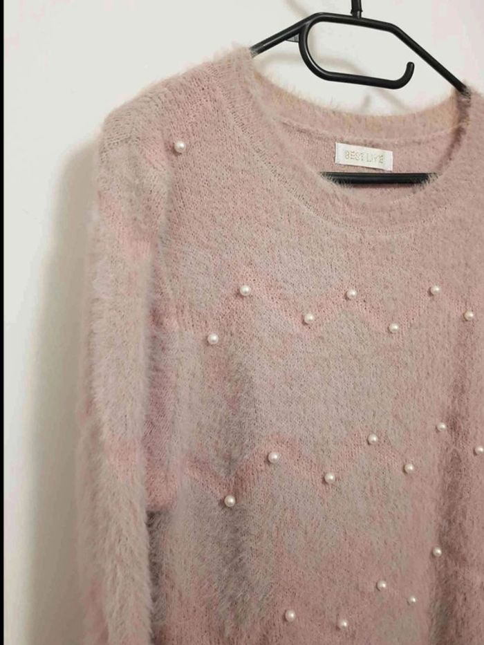 Pull  laine  avec  perle taille 40 42 - photo numéro 2