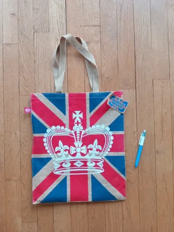 Sac tote bag toile de jute Glorious Britain 40x35 cm neuf avec étiquette acheté en Angleterre