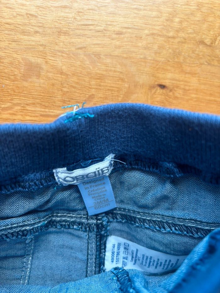 Short jean Obaibi 3 mois garçon - photo numéro 2