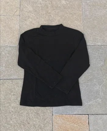 Tee-shirt noir petit col little girls 10 ans
