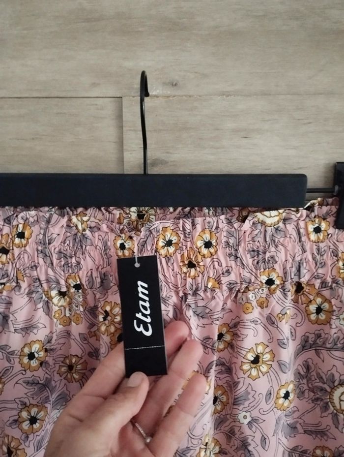Pantalon pyjama Etam fleuri rose TS neuf étiquettes - photo numéro 4