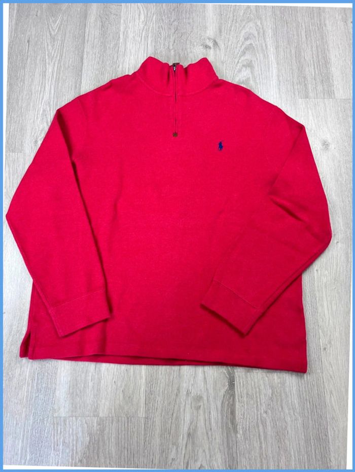 Pull camionneur Ralph Lauren Bordeaux col roulé quart zip Taille XXL