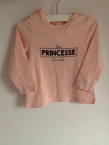 Tee shirt princesse 12 mois