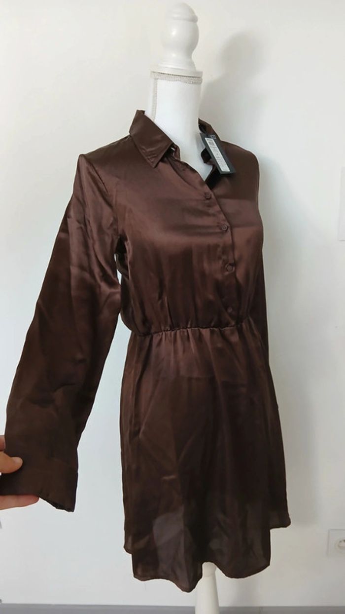Robe marron satinée Pièces Neuve - photo numéro 2