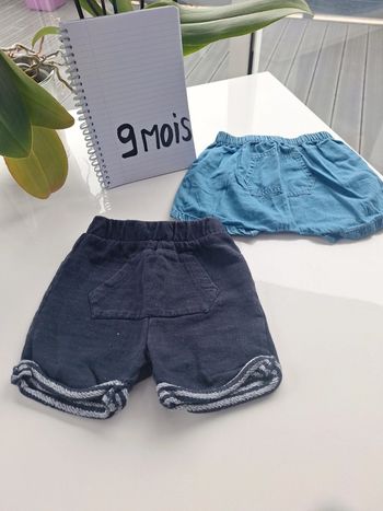 Lot 2 shorts 9 mois Orchestra et Bout'chou
