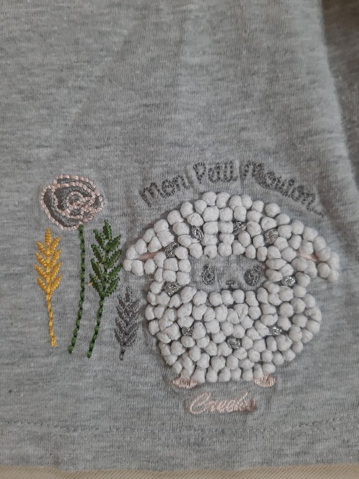 Tee-shirt manches longues gris fille - Creeks - 18 mois - photo numéro 4