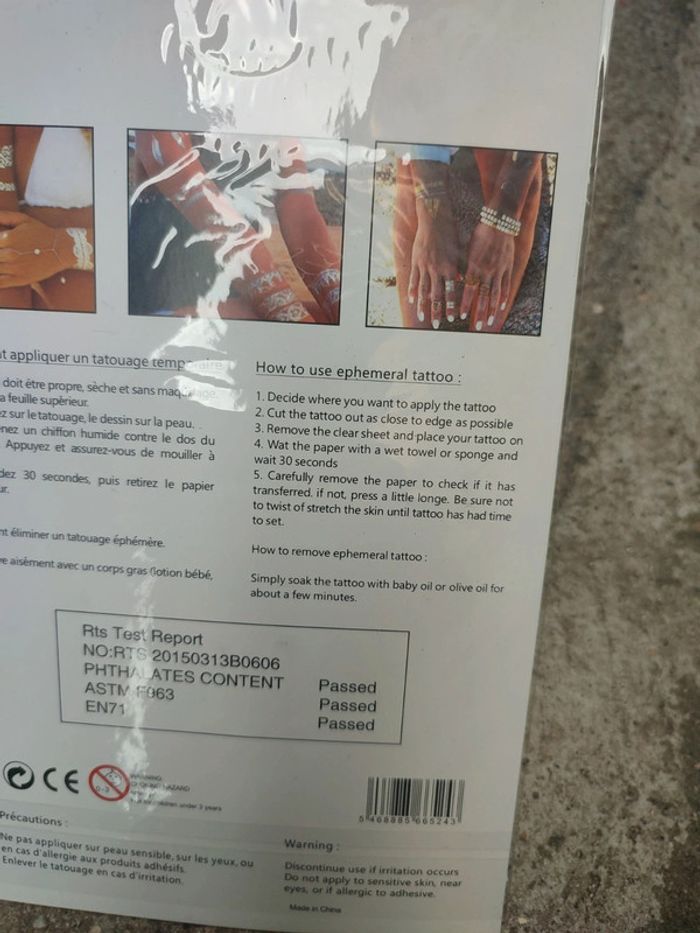 Tatouage temporaire plaquette - photo numéro 8