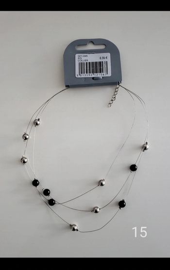 Collier neuf noir et gris