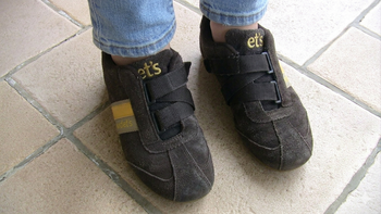 chaussure à scratch en daim marron Taille  37 Dets