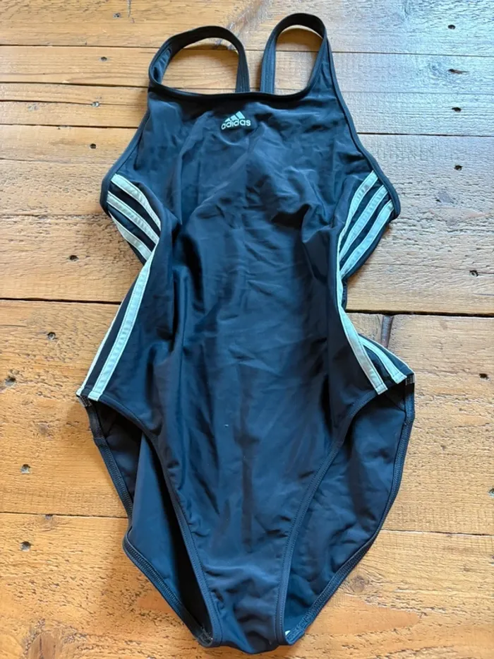 Maillot de bain 1 pièce Adidas gris bleu 44