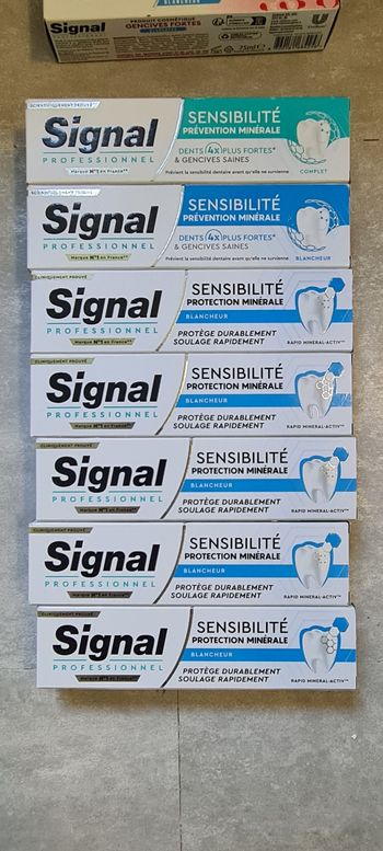 Lot de 7 dentifrices signal sensibilité
