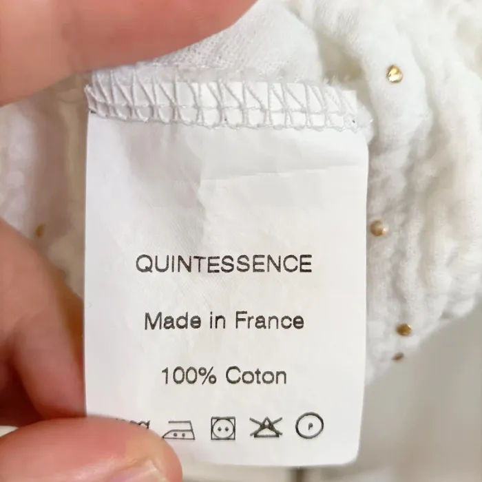 Top blanc à pois dorés Quintessence – Taille S A699 - photo numéro 7