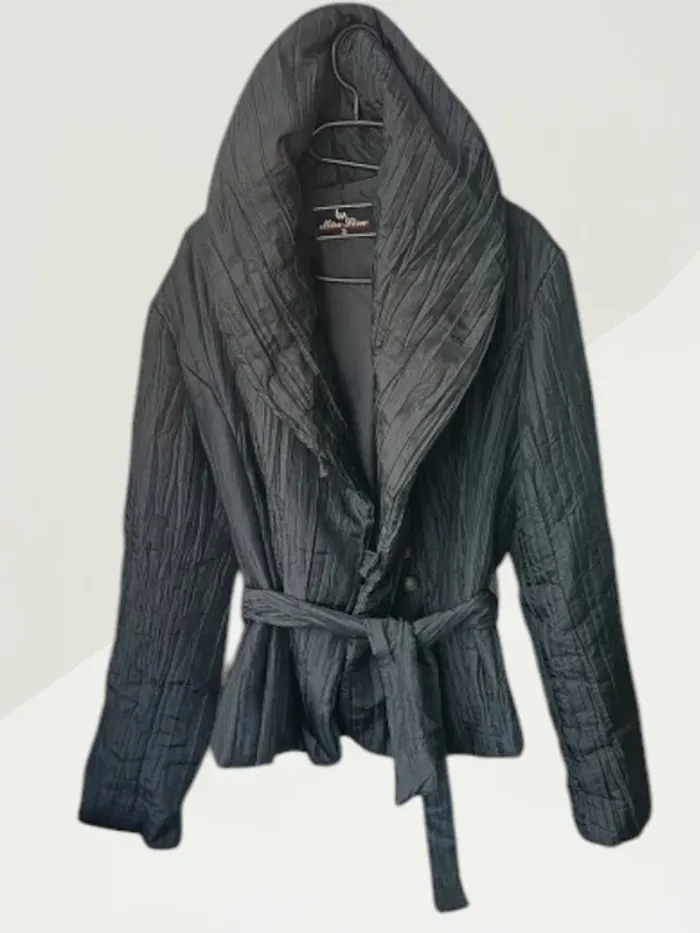 veste matelassée style doudoune ,Miss Lisa ,port avec ceinture ,grand col - photo numéro 8