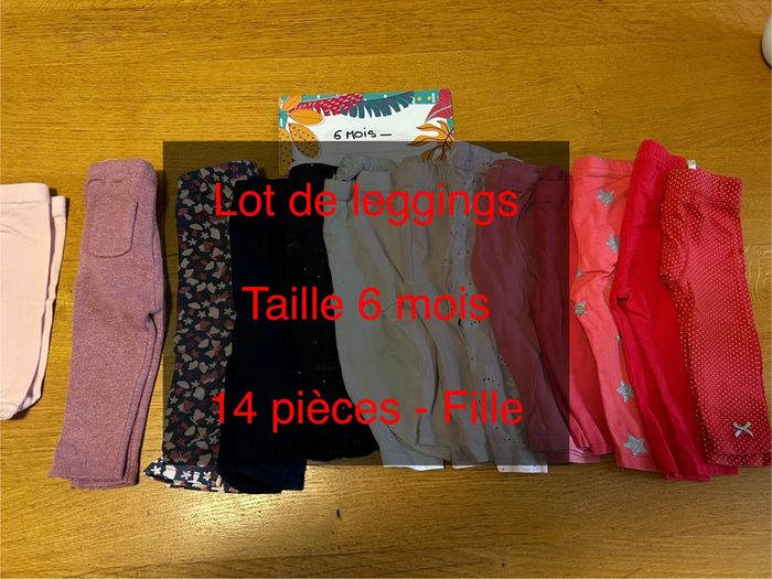 Lot de leggings fille - 14 pièces - 6 mois - photo numéro 2