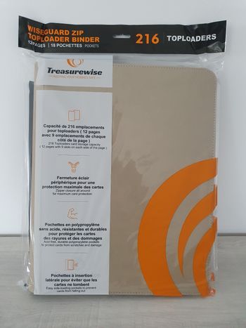 Portfolio TreasureWise Zip Binder 216 Toploaders Sable 