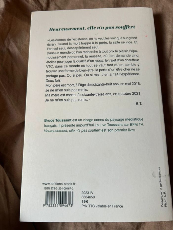 Livré Heureusement elle n’a pas souffert de Bruce Toussaint - photo numéro 2