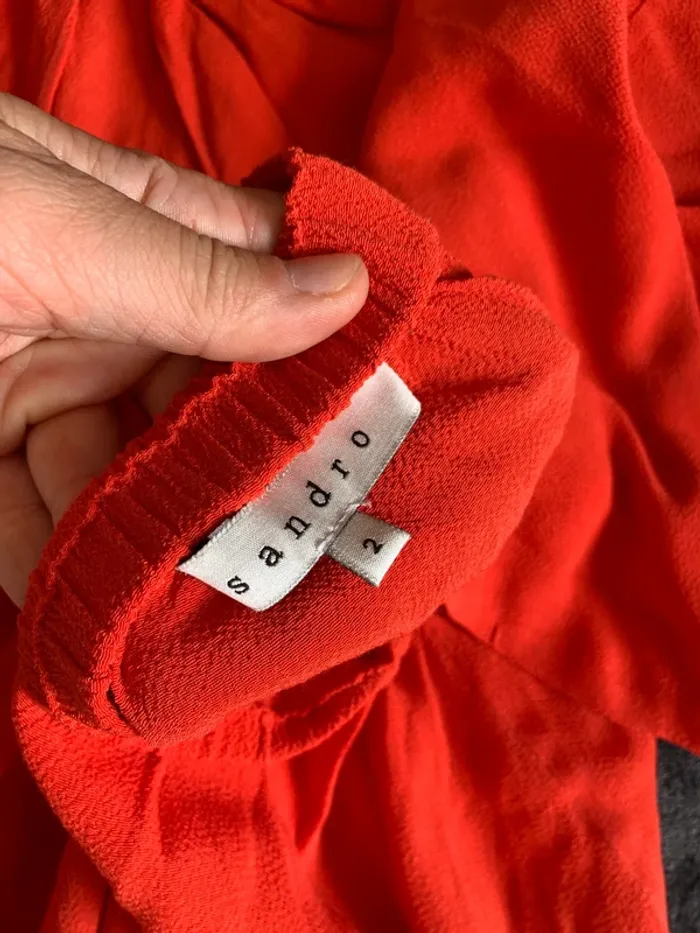 Robe orange fluide type soie Sandro taille 2 - photo numéro 11